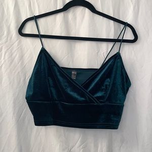 XL Green Velvet Crop Top
